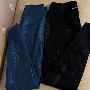 AURORA Blue and Black Leggings